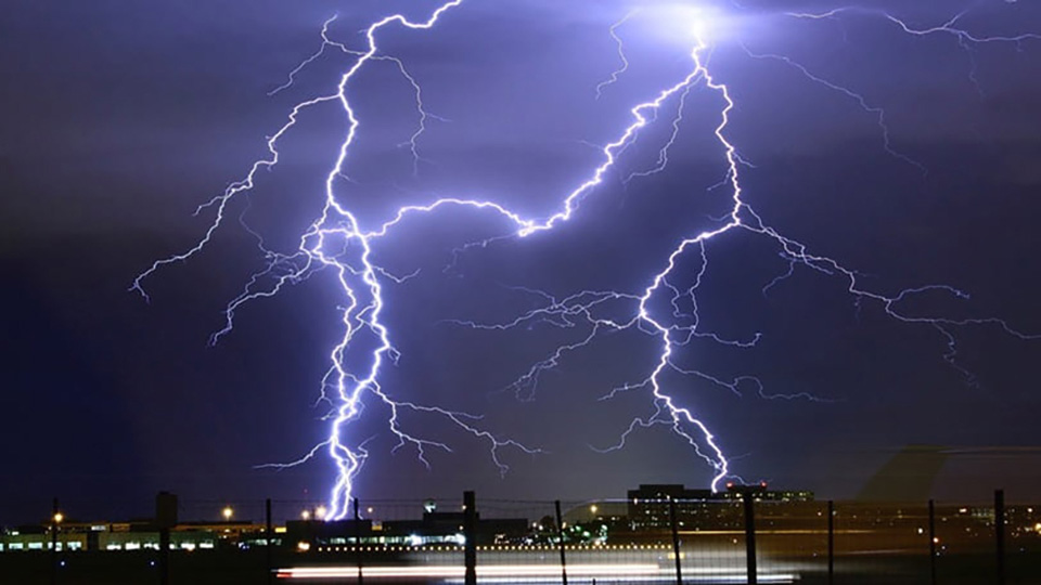 Lightning in the sky